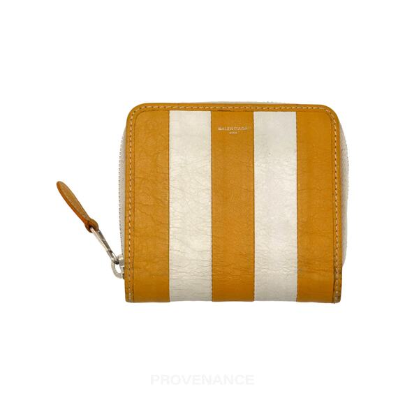 🔴 Balenciaga Bazaar Zip Wallet - Yellow Striped - Picture 2 of 12